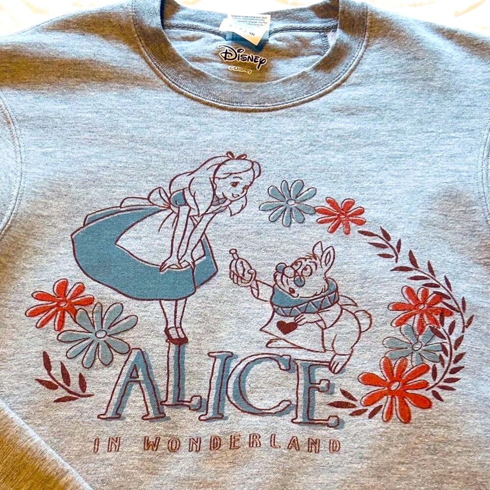 DISNEY Alice in Wonderland Sweatshirt with White Rabbit